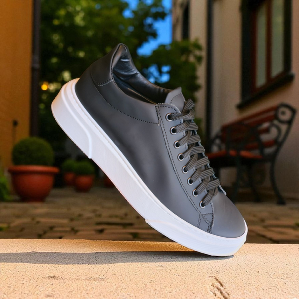 sneakers vera pelle nera